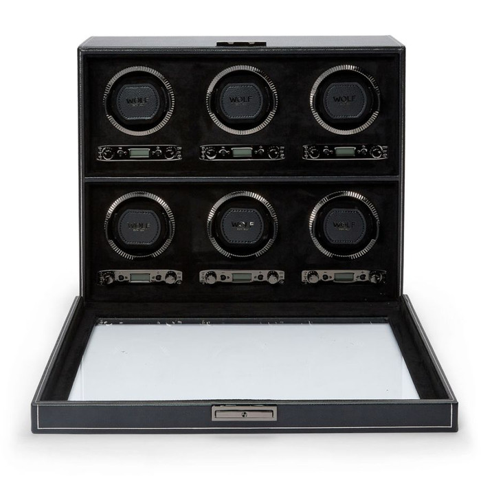 WOLF - British Racing 6 Piece Watch Winder in Black
