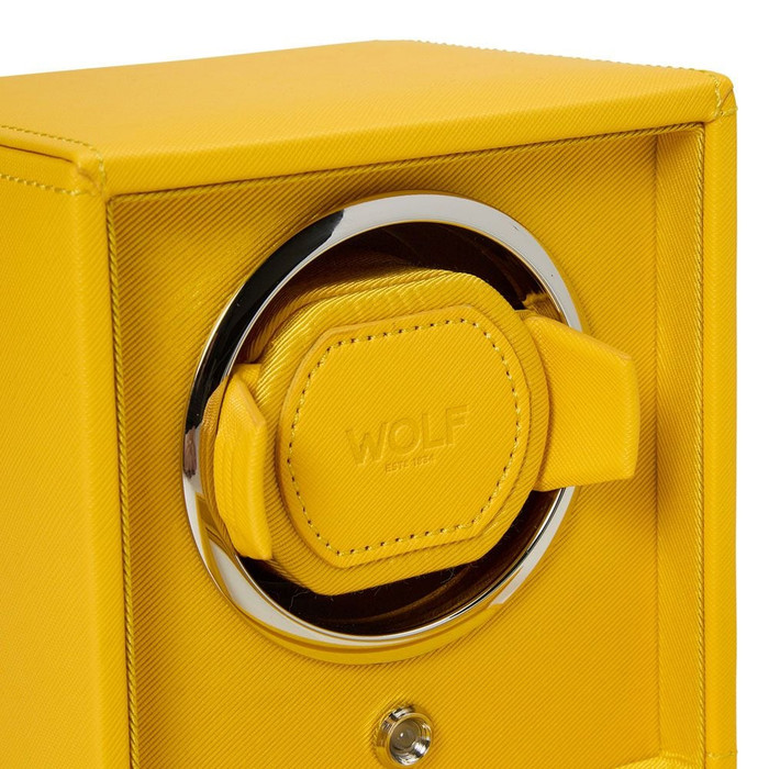WOLF - Cub Single Watch Winder With Cover in Yellow