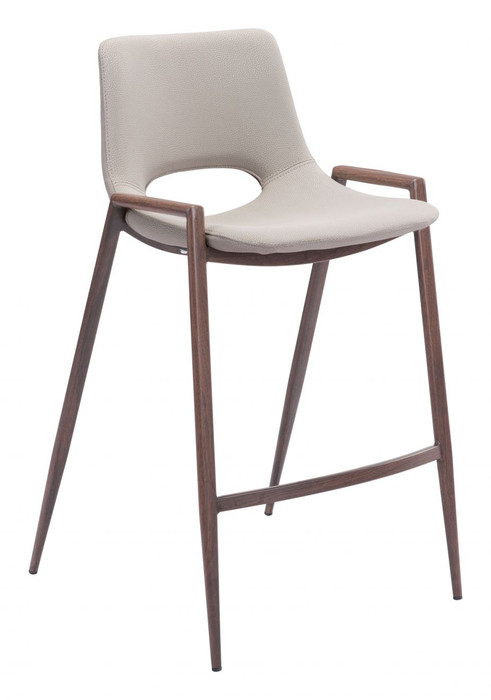 Zuo Modern - Desi Counter Stool Beige & Walnut