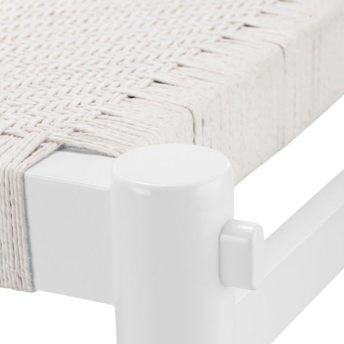 Villa & House - Rope Bench - Whitewashed Cotton White