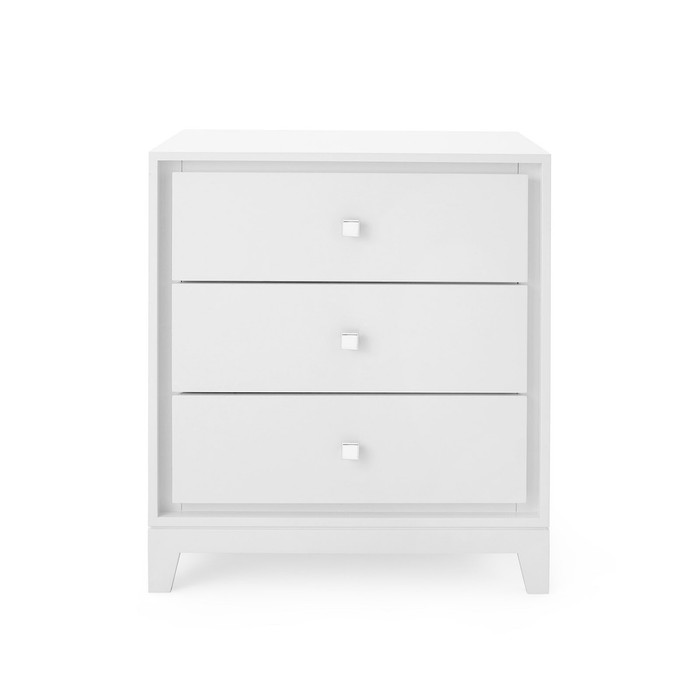 Villa & House - Bergamo 3-Drawer Side Table - White Pearl