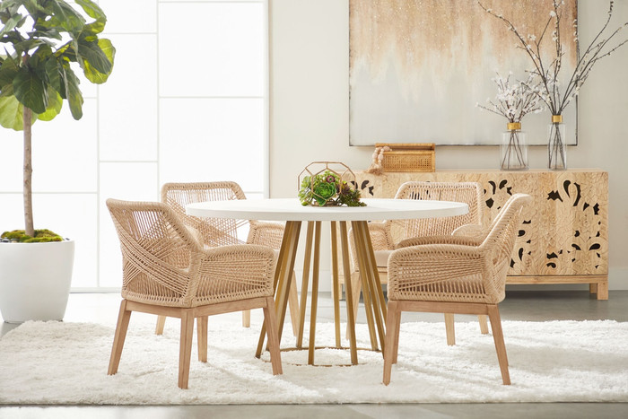 Essentials For Living - Turino 54" Round Dining Table Concrete Top