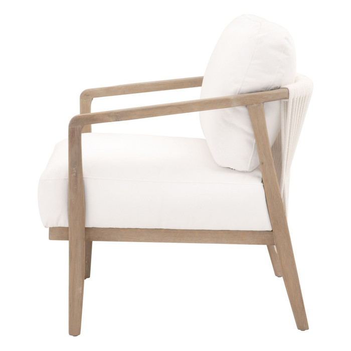 Essentials For Living - Harbor Club Chair in LiveSmart Peyton Pearl, White Rope, Smoke Gray Oak