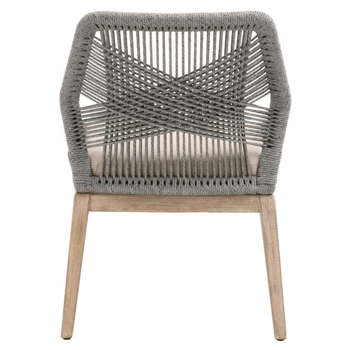 Essentials For Living - Loom Dining Chair in Platinum Rope, Light Gray, Natural Gray Mahogany