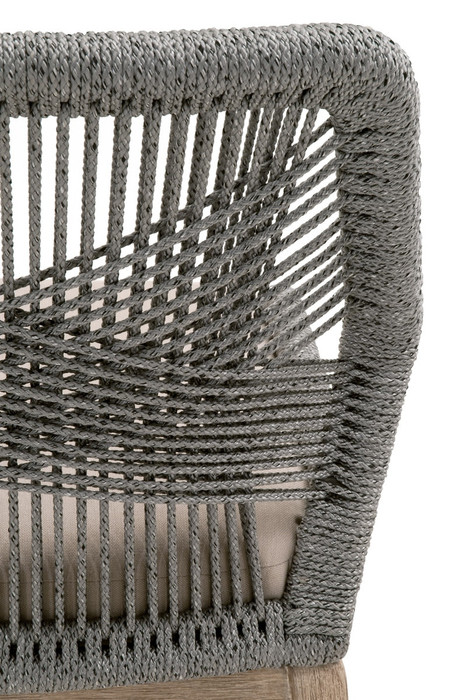 Essentials For Living - Loom Dining Chair in Platinum Rope, Light Gray, Natural Gray Mahogany
