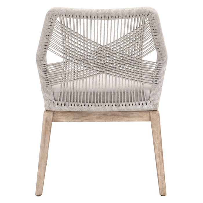 Loom Dining Chair Taupe & White Flat Rope