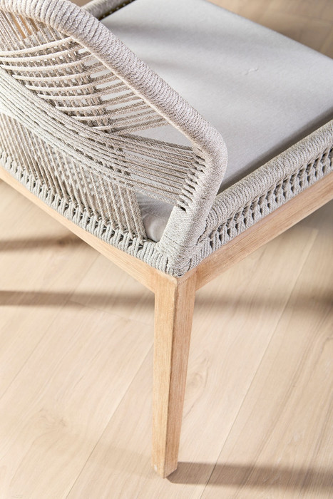 Essentials For Living - Loom Dining Chair in Platinum Rope, Light Gray, Natural Gray Mahogany
