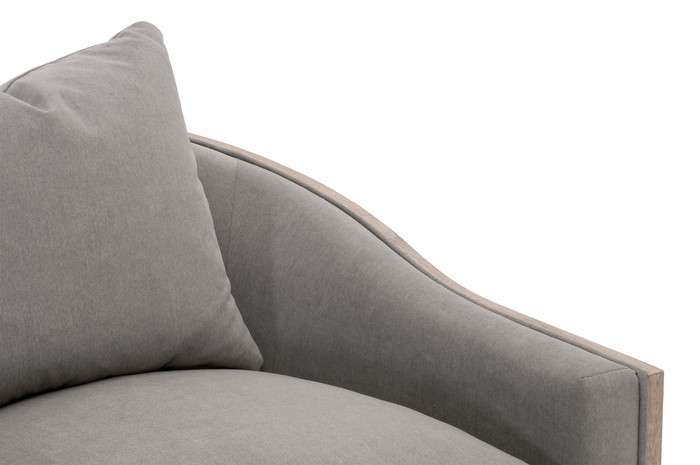 Essentials For Living - Paxton Swivel Club Chair in LiveSmart Peyton Slate, Natural Gray Oak