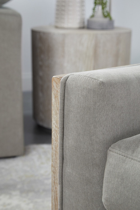 Essentials For Living - Paxton Swivel Club Chair in LiveSmart Peyton Slate, Natural Gray Oak
