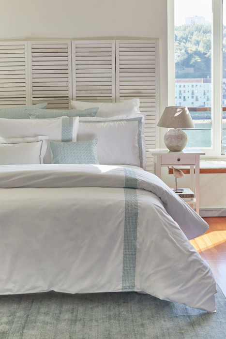 Bovi - Lagos Collection  - LAGOS Twin duvet cover white/french blue