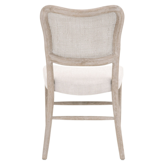 Essentials For Living Cela Dining Chair in Bisque, Natural Gray Oak, Natural Gray Cane (Set of 2)