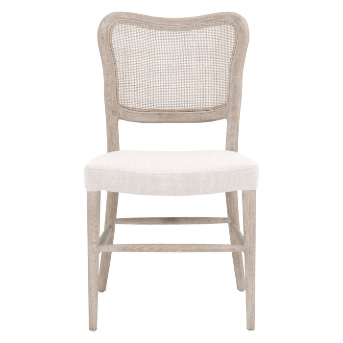 Essentials For Living Cela Dining Chair in Bisque, Natural Gray Oak, Natural Gray Cane (Set of 2)