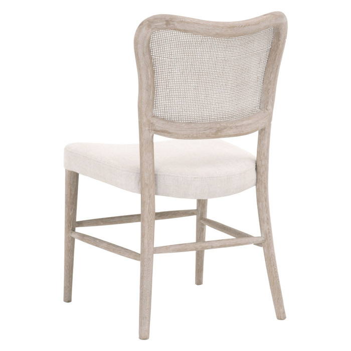 Essentials For Living Cela Dining Chair in Bisque, Natural Gray Oak, Natural Gray Cane (Set of 2)