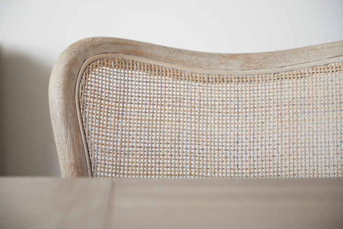 Essentials For Living Cela Dining Chair in Bisque, Natural Gray Oak, Natural Gray Cane