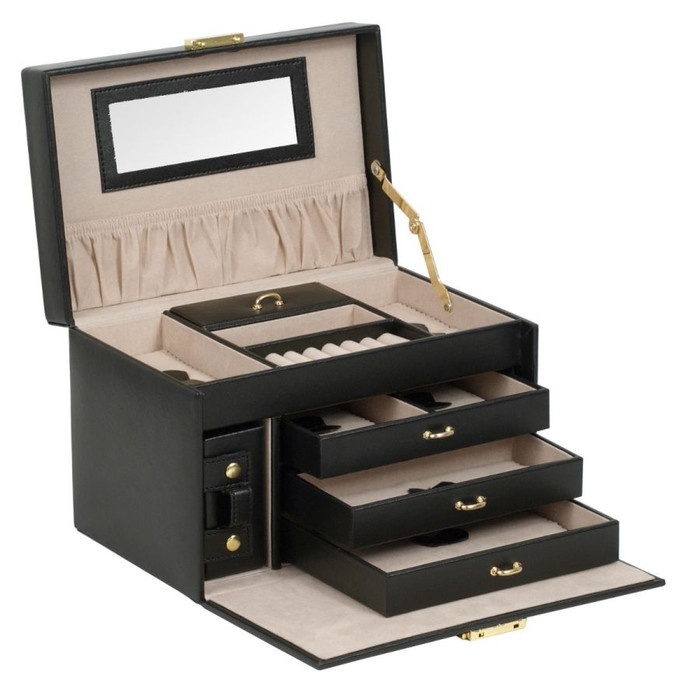 WOLF - Heritage Small Jewelry Box in Black