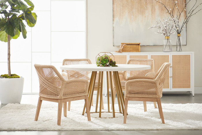 Essentials For Living - Turino Round Dining Table Base in Brushed Gold