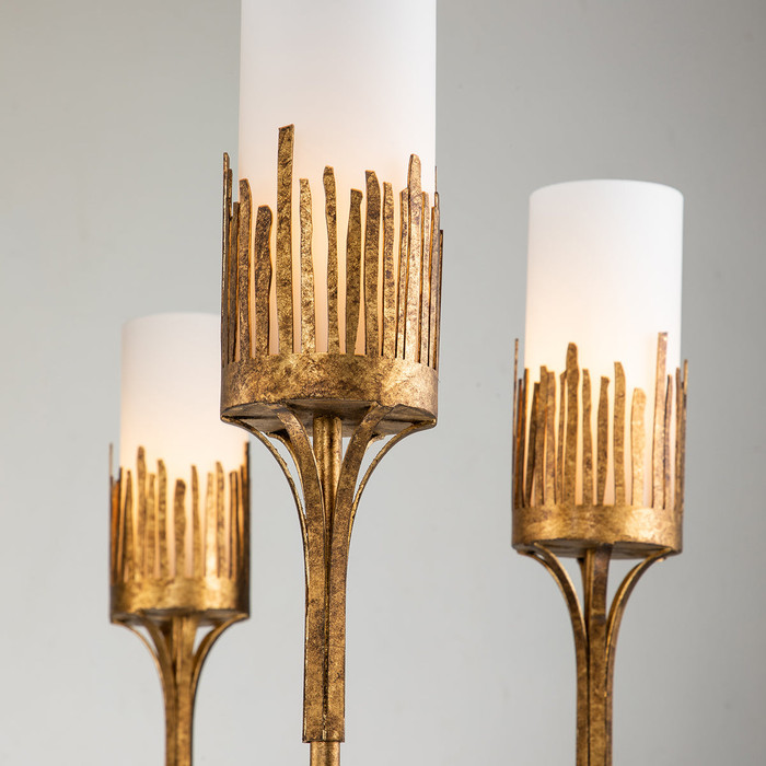 Sawgrass 6 LT Chandelier in Gold Leaf By Lucas + McKearn