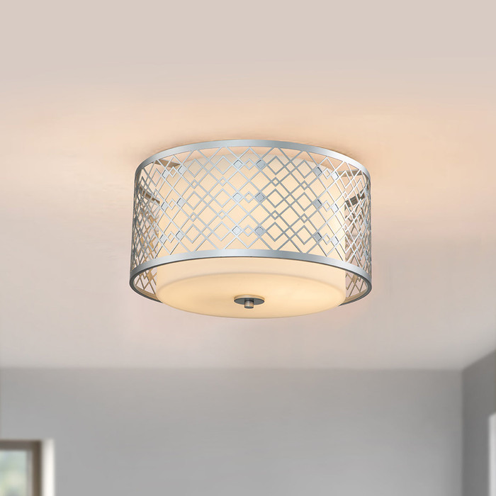 Ziggy Flush Mount in Lacquered Silver By Lucas + McKearn