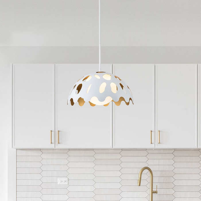 Pebbles 15" Pendant in White By Lucas + McKearn