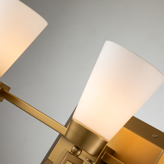 Lemuria 3 Light Bath Bar in Lacquered Gold By Lucas + McKearn
