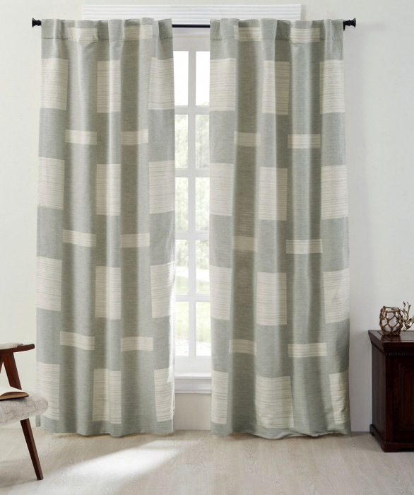 Aiden Cotton Curtain in Grey by Ellora Casa by India's Heritage