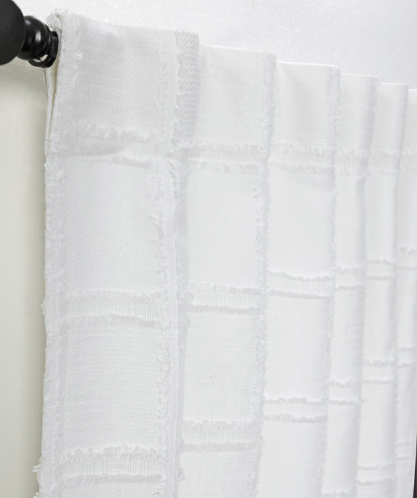 Chambers Linen Cotton Curtain in White by Ellora Casa by India's Heritage