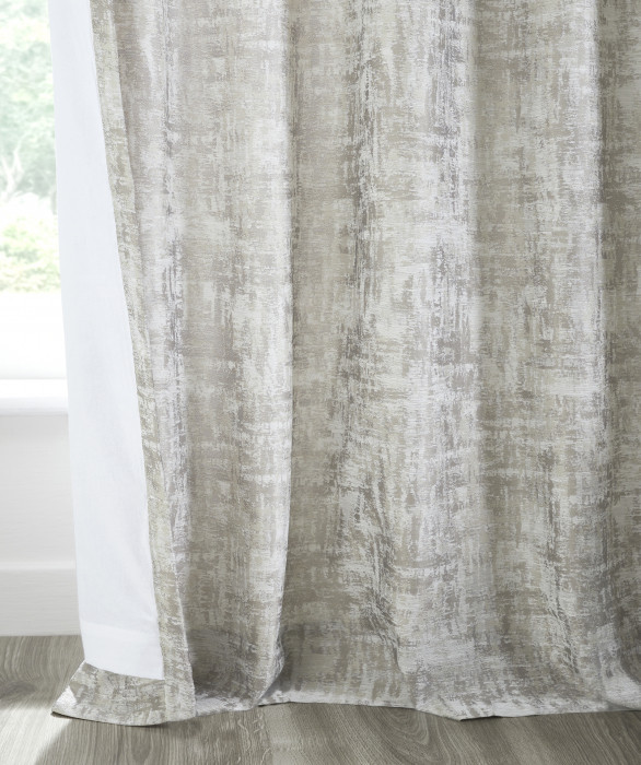 Dakota Jacquard Curtain in Grey by Ellora Casa by India's Heritage