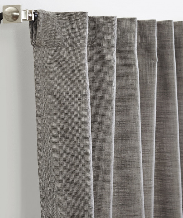 Classic Faux Silk Curtain in Grey by Ellora Casa by India's Heritage