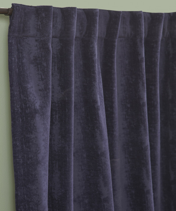 Distressed Velvet Curtain Navy by Ellora Casa by India's Heritage