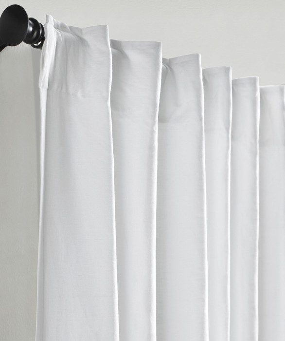 Kendall Linen Cotton Curtain in White by Ellora Casa by India's Heritage
