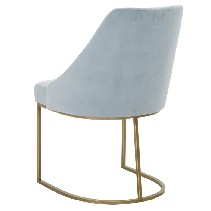 Essentials For Living Parissa Dining Chair in Coastal Velvet, Brushed Gold (Set of 2)