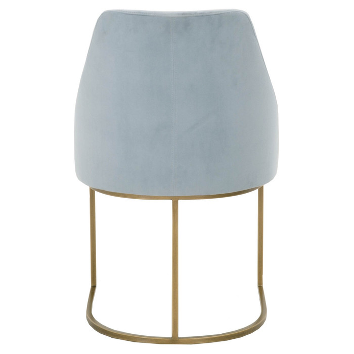 Essentials For Living Parissa Dining Chair in Coastal Velvet, Brushed Gold (Set of 2)