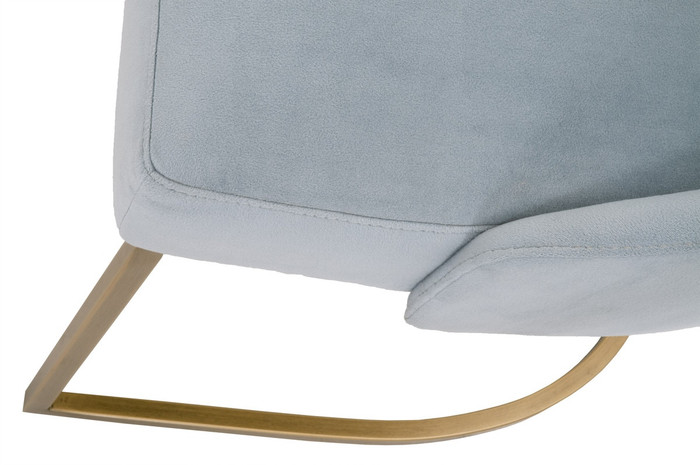 Essentials For Living Parissa Dining Chair in Coastal Velvet, Brushed Gold (Set of 2)