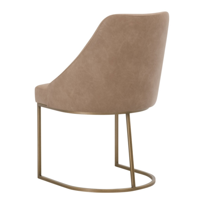 Essentials For Living Parissa Dining Chair in Ivanhoe Toast, Brushed Gold (Set of 2)
