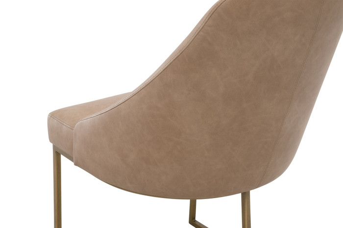 Essentials For Living Parissa Dining Chair in Ivanhoe Toast, Brushed Gold (Set of 2)