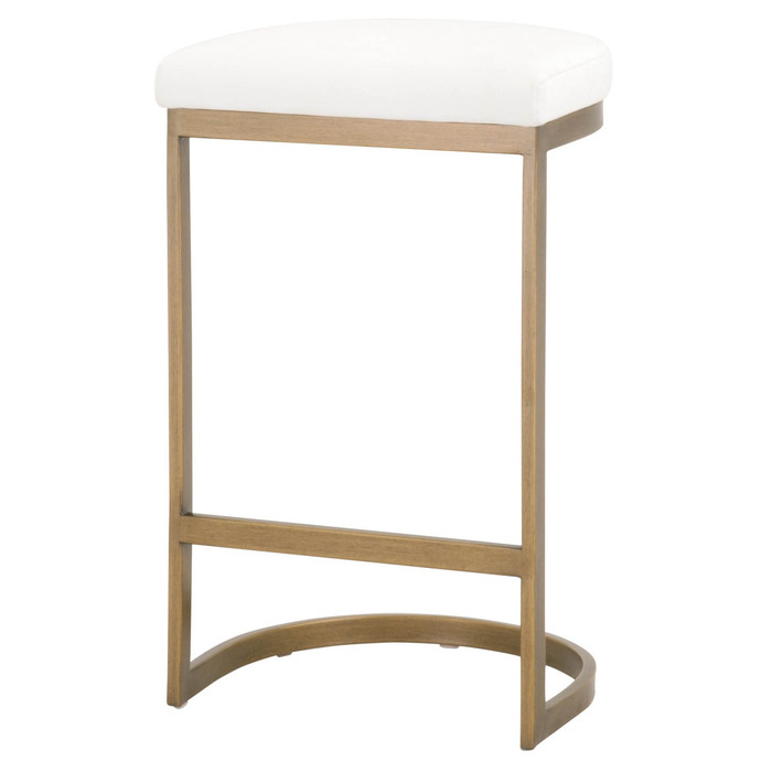 Essentials For Living - Cresta Counter Stool in LiveSmart Peyton Pearl, Brushed Gold