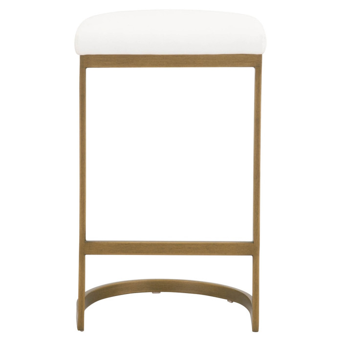Essentials For Living - Cresta Counter Stool in LiveSmart Peyton Pearl, Brushed Gold