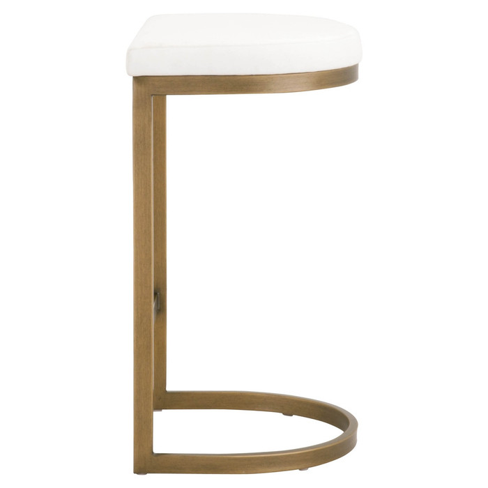 Essentials For Living - Cresta Counter Stool in LiveSmart Peyton Pearl, Brushed Gold
