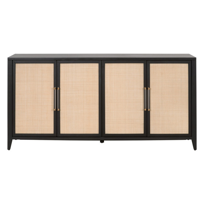 Essentials For Living Holland Media Sideboard in Brushed Black Acacia