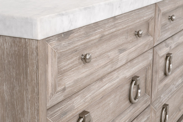 Essentials For Living - Azure Carrera 6-Drawer Double Dresser in Natural Gray Acacia