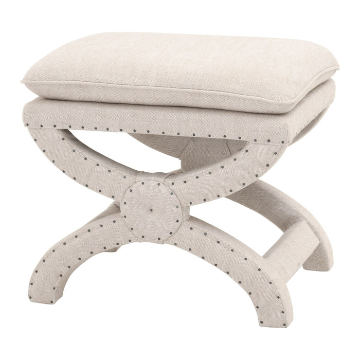 Essentials For Living Gaston Ottoman in Performance Bisque French Linen