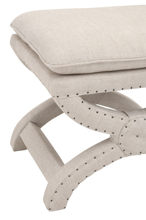 Essentials For Living Gaston Ottoman in Performance Bisque French Linen