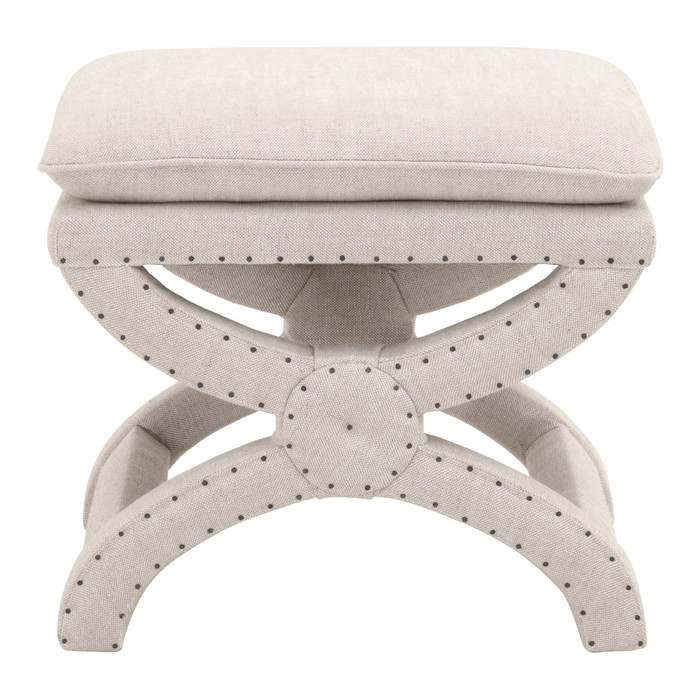 Essentials For Living Gaston Ottoman in Performance Bisque French Linen
