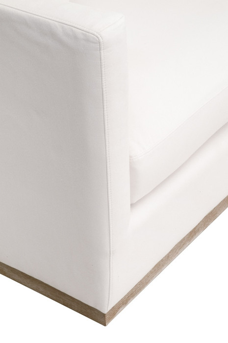 Essentials For Living - Siena 96' Plinth Base Sofa in LiveSmart Machale Ivory, Natural Gray Oak