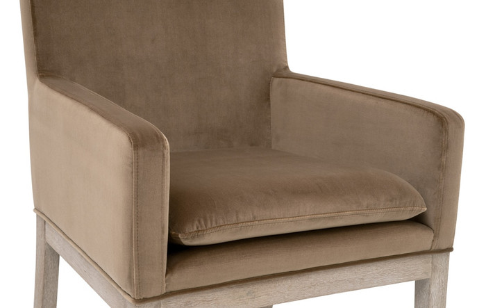 Essentials For Living - Drake Arm Chair in Caramel Velvet, Natural Gray Oak