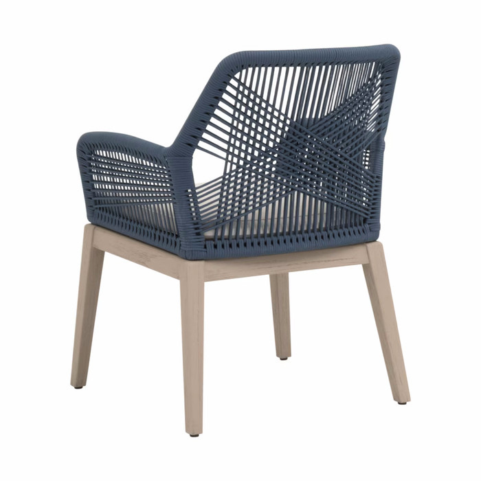 Essentials For Living - Loom Outdoor Arm Chair in Steel Blue Flat Rope