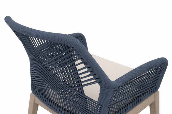 Essentials For Living - Loom Outdoor Arm Chair in Steel Blue Flat Rope