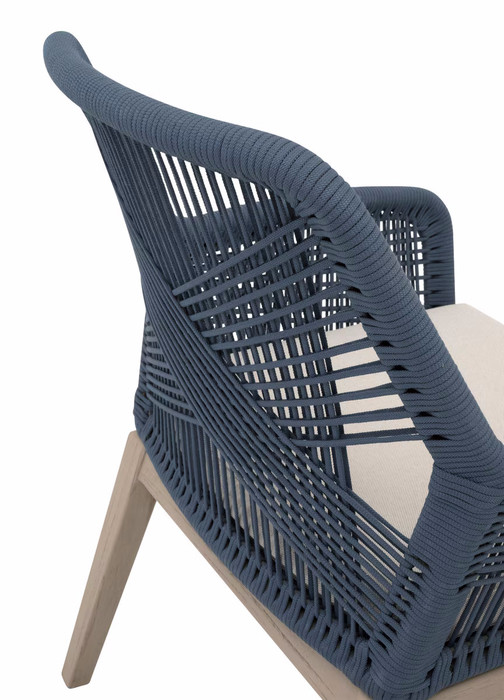 Essentials For Living - Loom Outdoor Arm Chair in Steel Blue Flat Rope