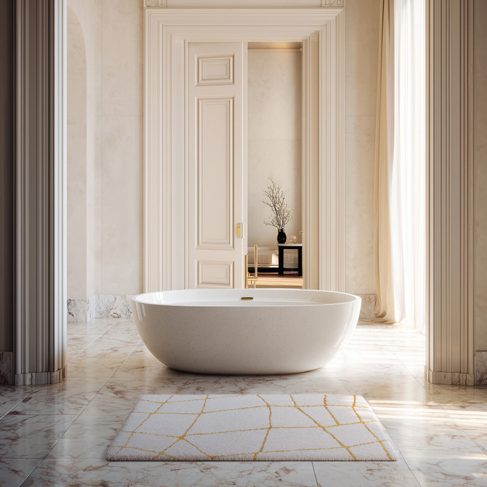 Gold Amalia Bath Rug by Graccioza