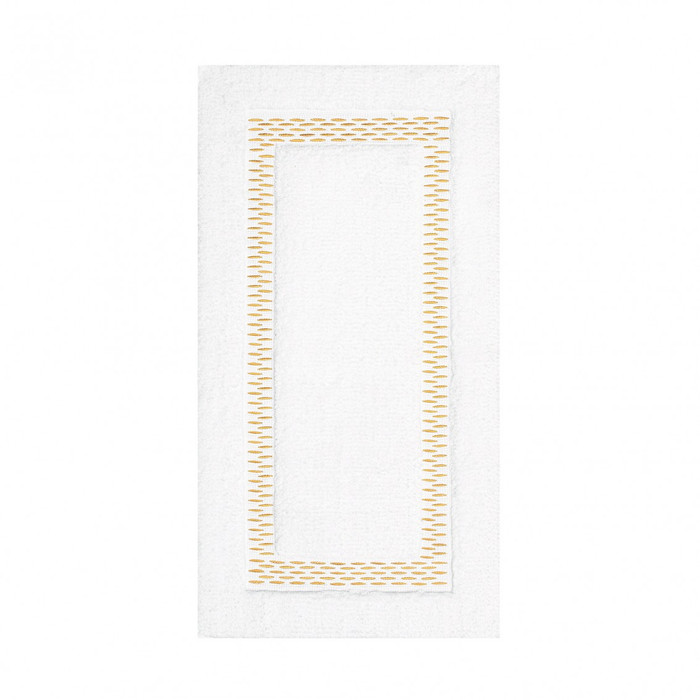 Graccioza Alhambra Bath Rug in White/Gold